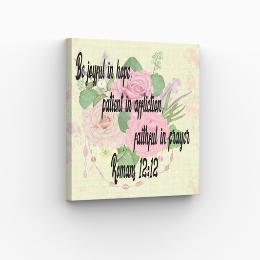 Decorative wall art with floral design and inspirational quote on a light background
