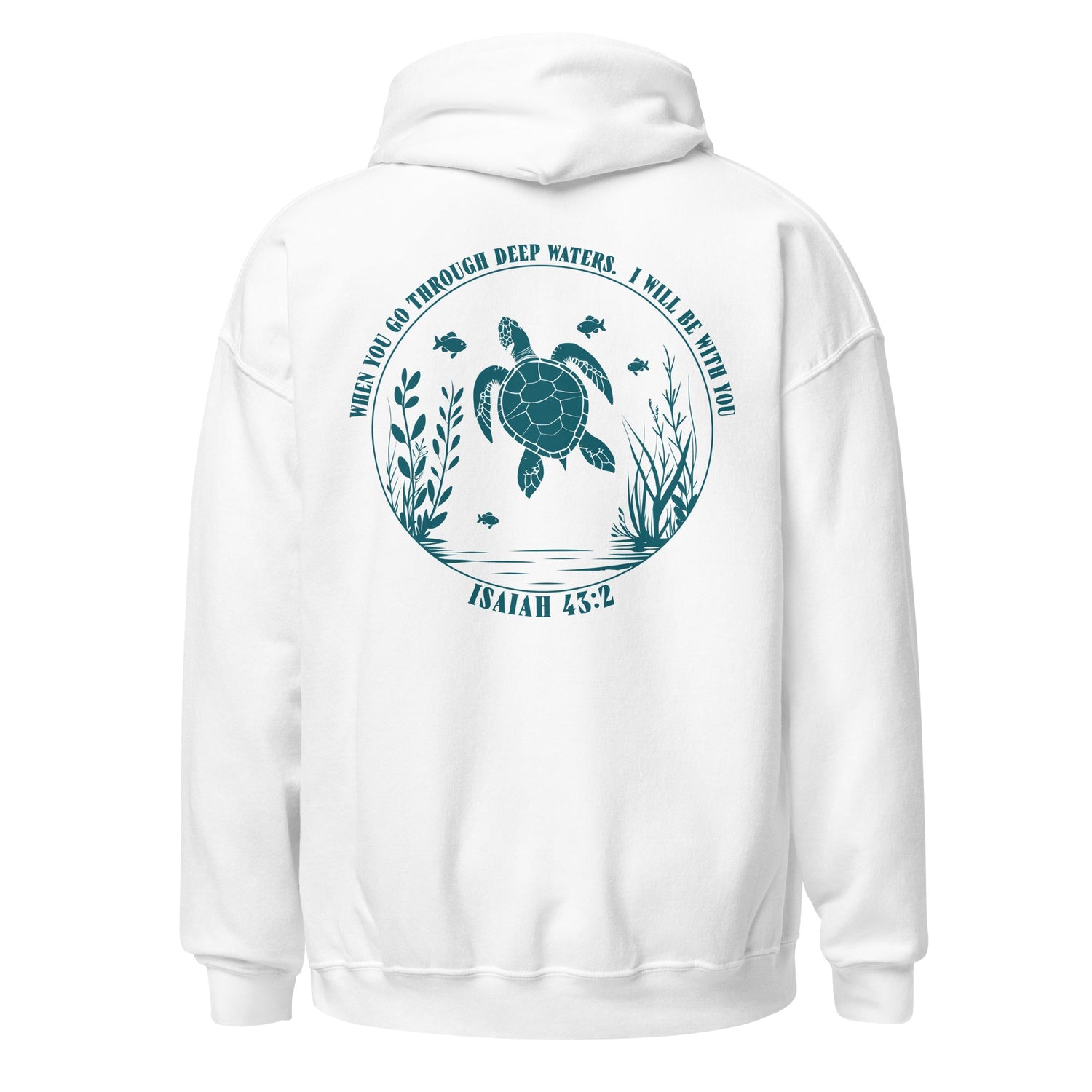 Isaiah 43-2-Christian Hoodie, Turtle Bible Quote Hoodie