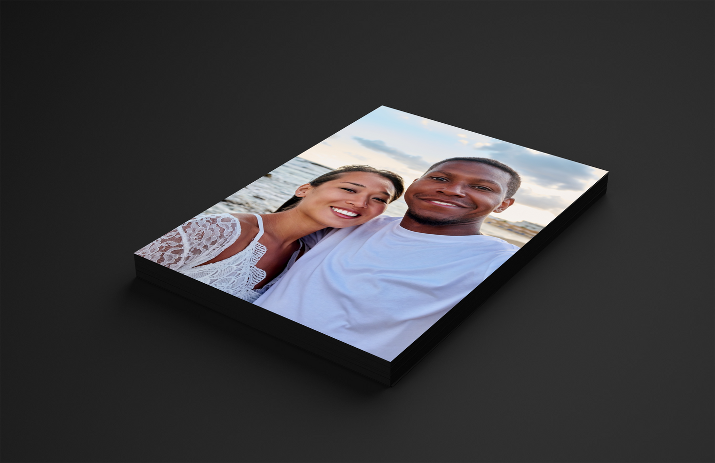Canvas print of a couple on a dark background