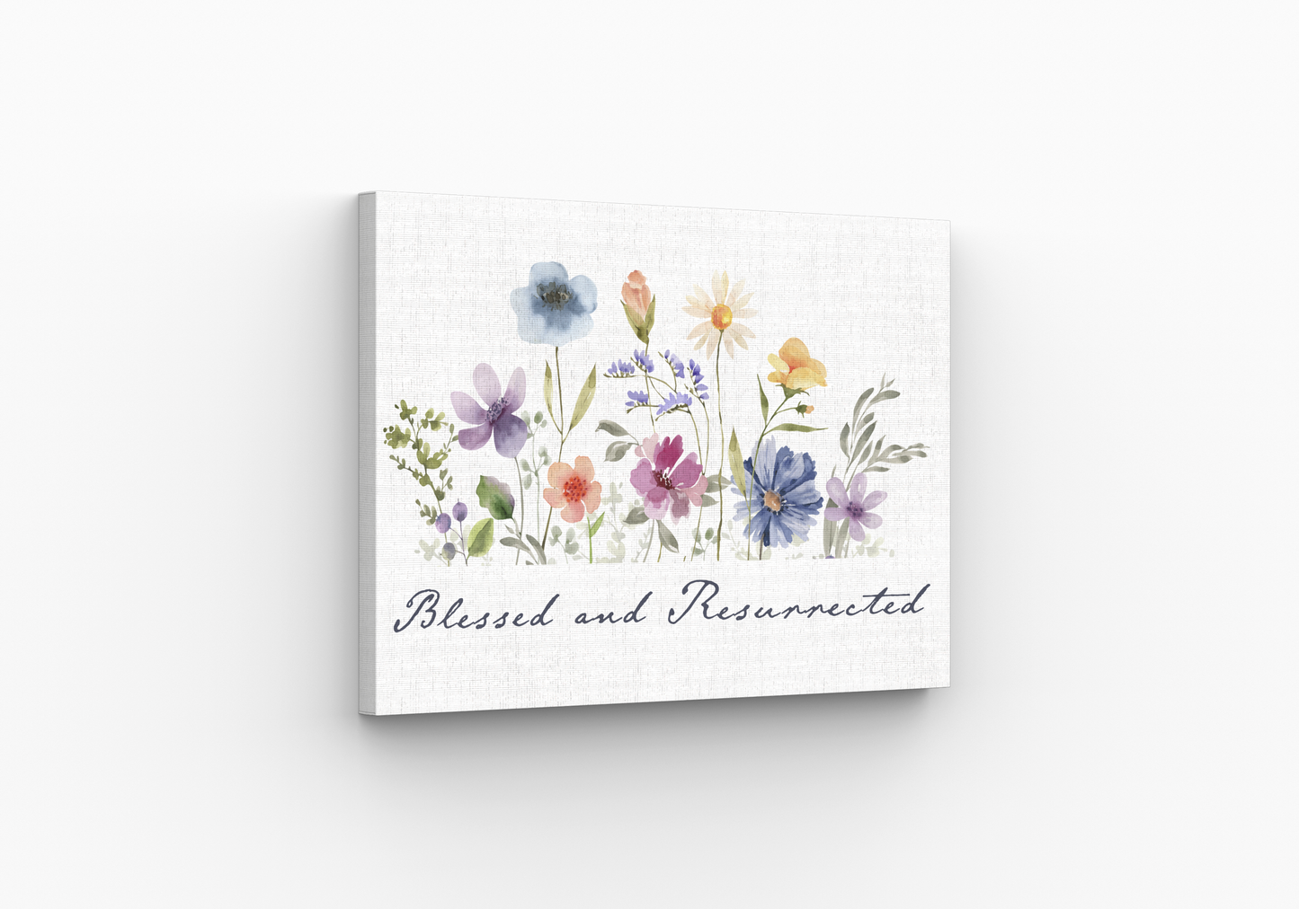Canvas with floral design and text on a white background