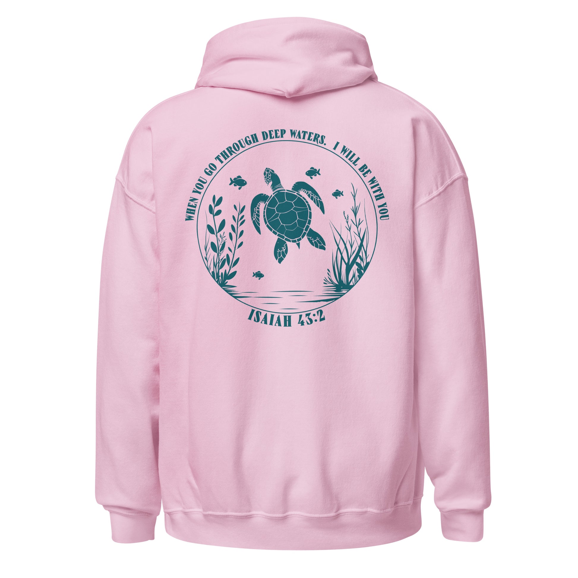 Christian Turtle Hoodie, Bible Verse Hoodie, Ocean Faith Hoodie, Isaiah 43:2 Hoodie